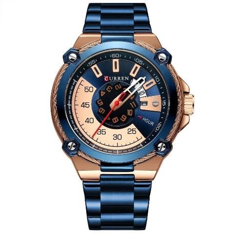 Curren Blue n Gold Dial Watch - MC2K1015